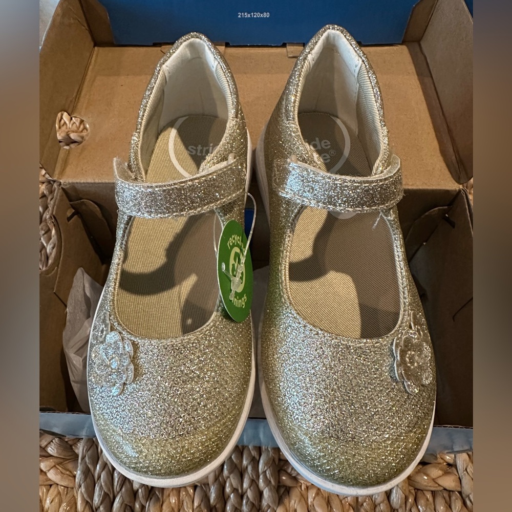 Stride Rite Holly gold glitter shoes